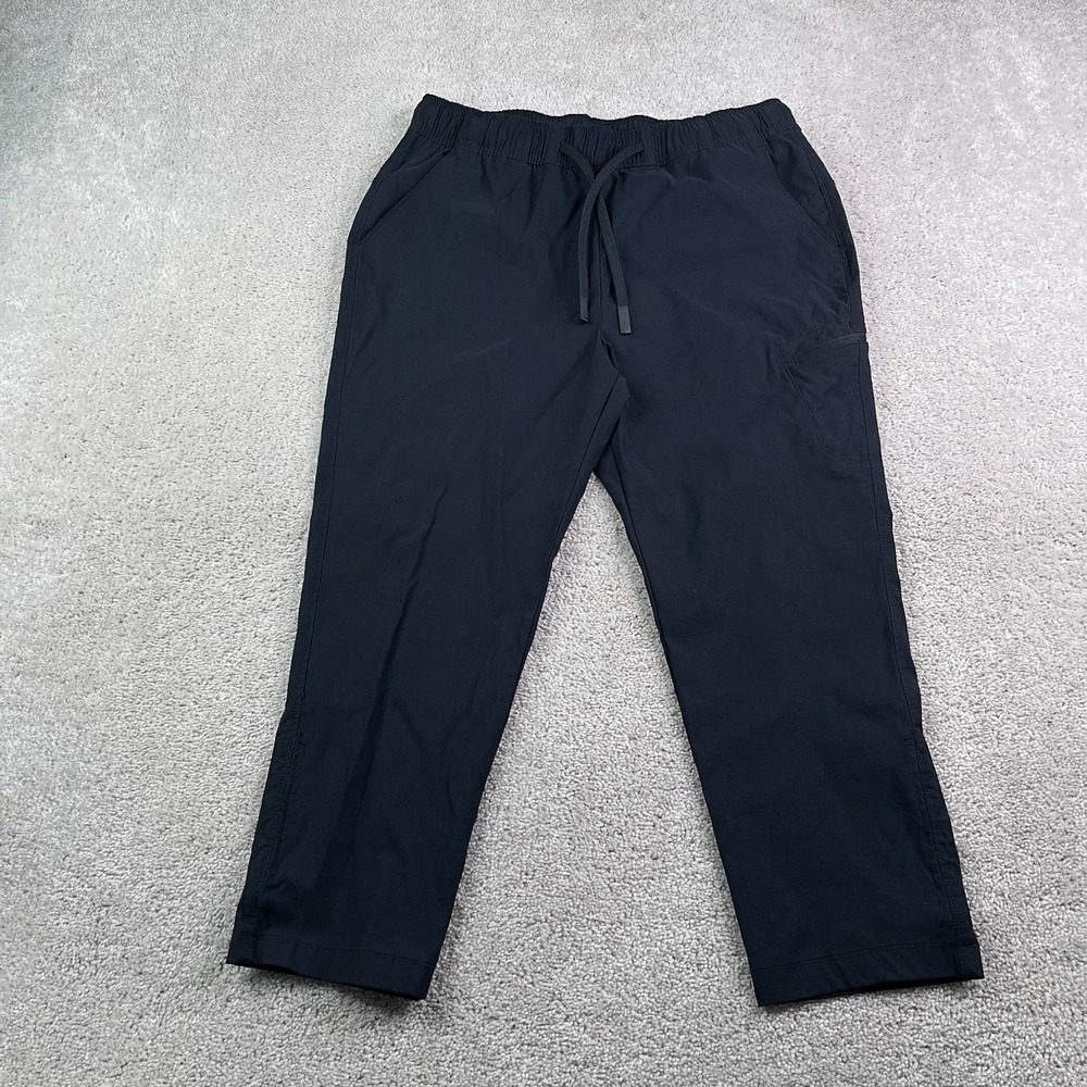 Eddie Bauer Pants Womens Large Black Pull‎ On Stretch Crop Bungee Ankle Hiking